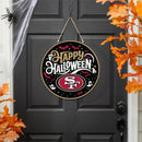 San Francisco 49ers Halloween Round Door Decor with Hanging Rope, 18x18