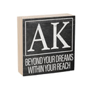 State Wooden Plock Alaska 6x6"