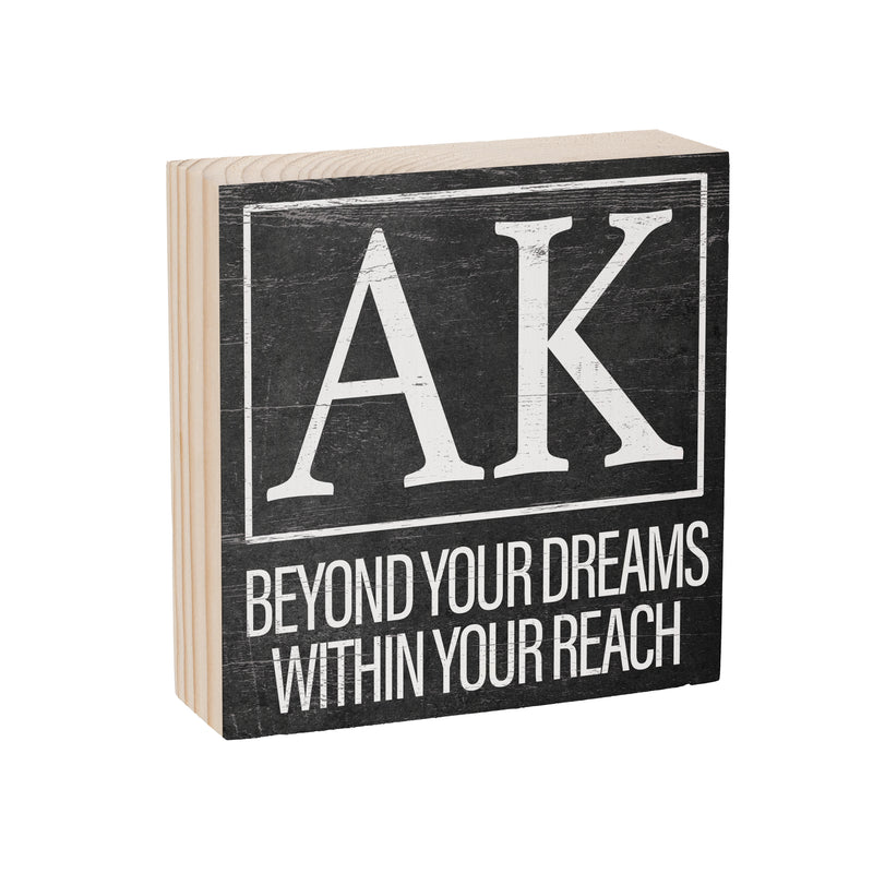 State Wooden Plock Alaska 6x6"