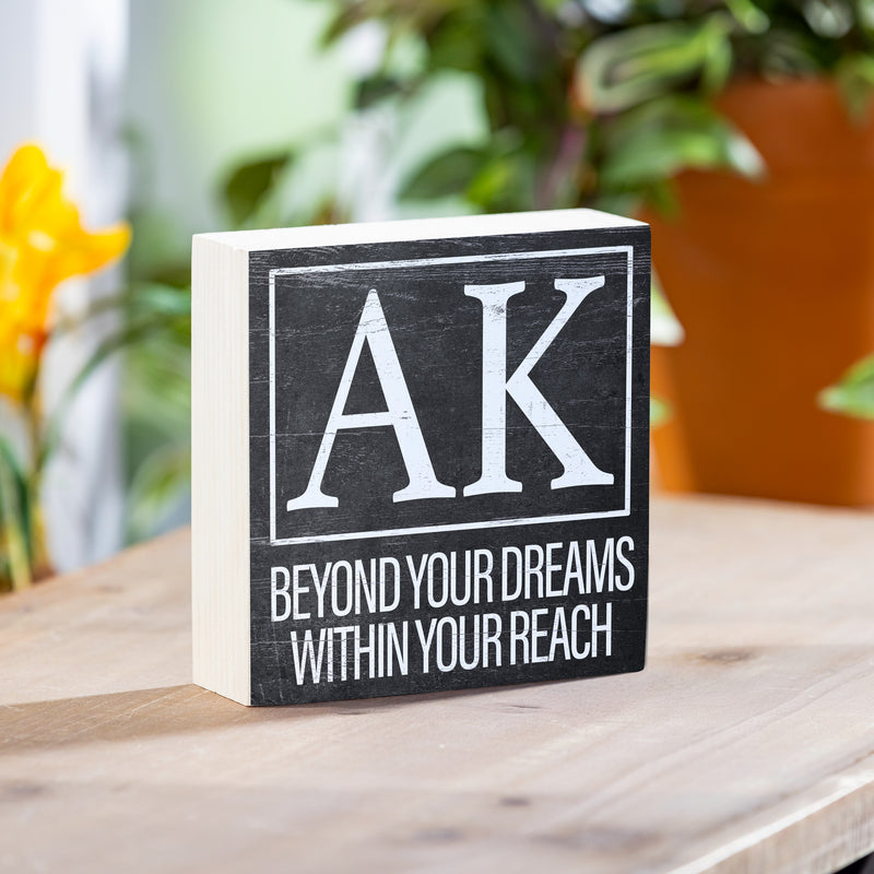 State Wooden Plock Alaska 6x6"