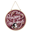 Florida State University Holiday Round Door Decor with Hanging Rope, 18x18
