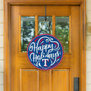 Texas Rangers Holiday Round Door Decor with Hanging Rope, 18x18