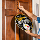 Pittsburgh Steelers Halloween Round Door Decor with Hanging Rope, 18x18