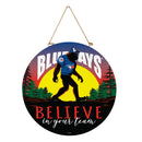 Toronto Blue Jays Bigfoot Round Door Décor with Hanging Rope, 18x18