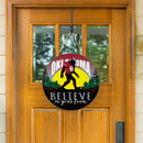 University of Oklahoma Bigfoot Round Door Decor with Hanging Rope, 18x18