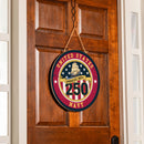 US Navy, 250th Anniversary Round Door Decor with Hanging Rope, 18x18