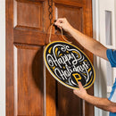Pittsburgh Pirates Holiday Round Door Decor with Hanging Rope, 18x18
