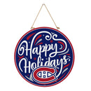 Montreal Canadiens Holiday Round Door Decor with Hanging Rope, 18x18