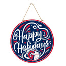 Cleveland Guardians Holiday Round Door Decor with Hanging Rope, 18x18