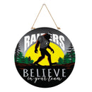 Las Vegas Raiders Bigfoot Round Door Decor with Hanging Rope, 18x18