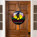 Atlanta Braves Bigfoot Round Door Decor with Hanging Rope, 18x18