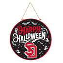 University of South Dakota Halloween Round Door Decor with Hanging Rope, 18x18