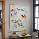 Cottage Garden Indoor Wall Decor Canvas Tapestry, Birds on Branches 52"X 36" Canvas Tapestry