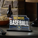 Milwaukee Brewers Baseball Rectangle Desklite LED Decor