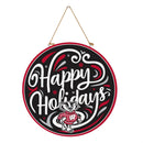 University of Wisconsin-Madison Holiday Round Door Decor with Hanging Rope, 18x18