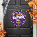 Minnesota Vikings Halloween Round Door Decor with Hanging Rope, 18x18