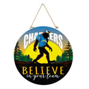 Los Angeles Chargers Bigfoot Round Door Decor with Hanging Rope, 18x18