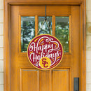 University of Southern California Holiday Round Door Decor with Hanging Rope, 18x18
