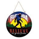 University of Florida Bigfoot Round Door Decor with Hanging Rope, 18x18