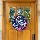 Atlanta Braves Holiday Round Door Decor with Hanging Rope, 18x18