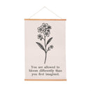 Heart of the Home Indoor Wall Décor Canvas Tapestry, You are Allowed to Bloom Differently 36"x24" Ca