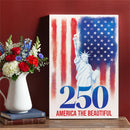 Red White & Bloom Indoor Wood Wall Decor, 250 America The Beautiful, 24"x16"