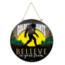 Vegas Golden Knights Bigfoot Round Door Decor with Hanging Rope, 18x18