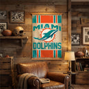 Miami Dolphins, Canvas Wall Tapestry, Medium, 36x24