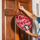 University of Nebraska Holiday Round Door Decor with Hanging Rope, 18x18