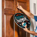 Miami Dolphins Halloween Round Door Decor with Hanging Rope, 18x18
