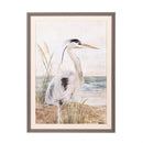Blue Coastal Wall Decor, Canvas, Egret, 30" L x 20" H