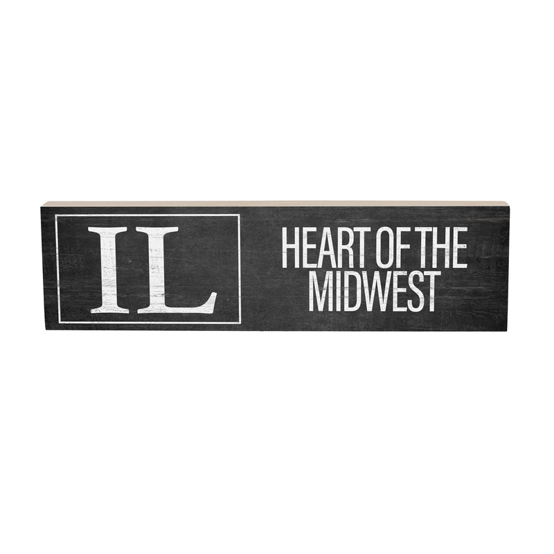 State Wooden Mantle Sign Illinois 18x5"
