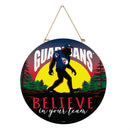 Cleveland Guardians Bigfoot Round Door Decor with Hanging Rope, 18x18