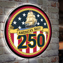 LED Wall Decor, Round, US Navy, 250th Anniversary