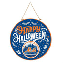 New York Mets Halloween Round Door Decor with Hanging Rope, 18x18