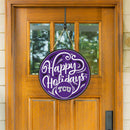 Texas Christian University Holiday Round Door Decor with Hanging Rope, 18x18