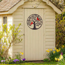 Cottage Garden Outdoor Wall Decor, Metal Tree of Life with Cardinal, 15"D