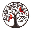 Cottage Garden Outdoor Wall Decor, Metal Tree of Life with Cardinal, 15"D