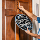 Utah Mammoth Holiday Round Door Décor with Hanging Rope, 18x18