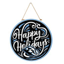 Utah Mammoth Holiday Round Door Decor with Hanging Rope, 18x18