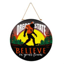 Oregon State University Bigfoot Round Door Decor with Hanging Rope, 18x18
