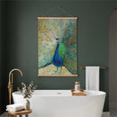 Seaside Retreat Indoor Wall Decor Canvas Tapestry, Peacock 36"x24" Canvas Tapestry