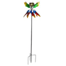 Solar Lighted Green Wings Metal Wind Spinner