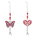 Heart Of The Home Hanging Charm, Metal Butterfly and Heart, Asst of 2, Display