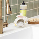 Hop Into Spring Kitchen Gift Set Ceramic Bunny with Scrubber, 4.7"H