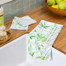 VivaStyle Veranda Garden Kitchen Gift Set Quick Dry, 1pc Towel and 2pc Dish Cloth
