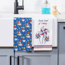 Red, White, & Bloom Kitchen Towel Patriotic Tea Towel Set, 4 Asst Sets of 2, 12 Sets Total