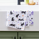Haunted House Cats and Bows Quick Dry Kitchen Towel, Pet, 30"L x 18"W