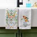 Cottage Garden Kitchen Towel Bird Tea Towel Set, 4 Asst Sets of 2, 12 Sets Total