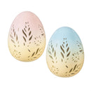 Hop Into Spring LED Table Decor Ceramic Egg with Floral Cut Outs, 5"H, Asst of 2, CDU